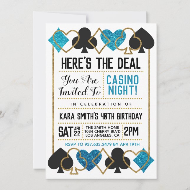Casino Poker Invitation (Front)