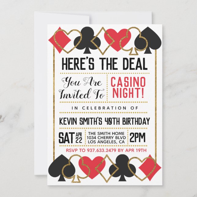 Casino Poker Invitation (Front)
