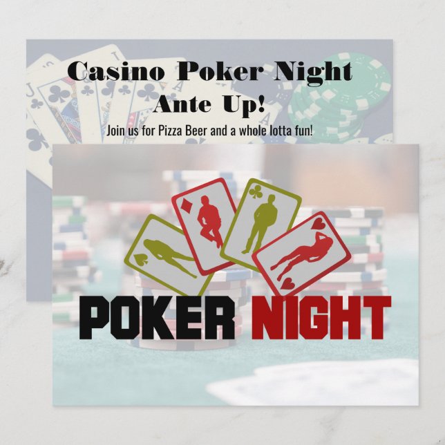 Casino Poker Night Party Invitation (Front/Back)