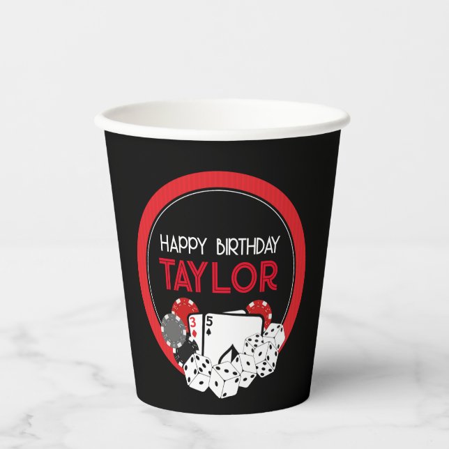Casino Poker Party Paper Cups (Front)