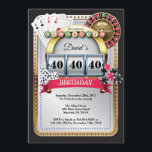 Casino Poker Playing Card Birthday Invitation<br><div class="desc">Poker Playing Card Casino Gold birthday invitation. Casino theme gold glitter invite,  18th 20th 21st 30th 40th 50th 60th 70th 80th 90th 100th,  Any age. For further customisation,  please click the "Customise it" button and use our design tool to modify this template.</div>