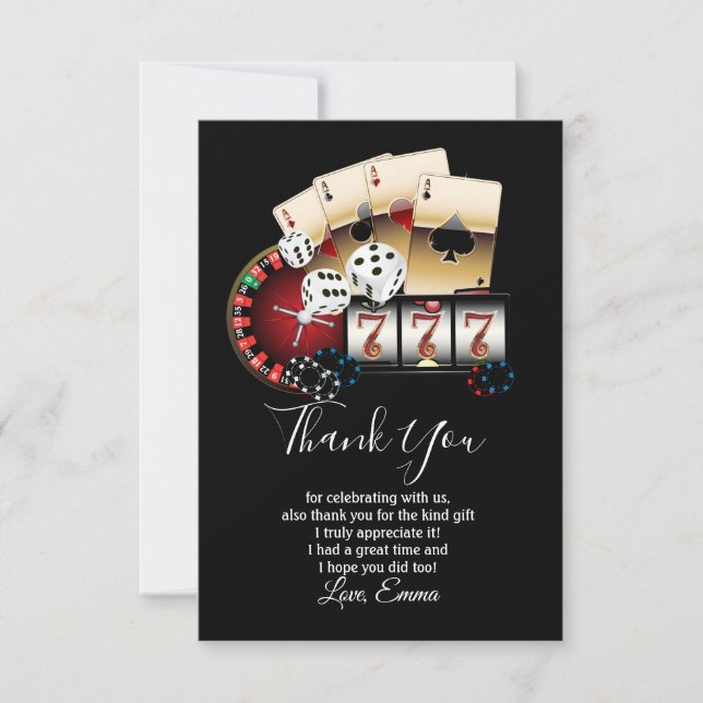 casino, poker thank you card (Front)