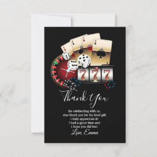 casino, poker thank you card