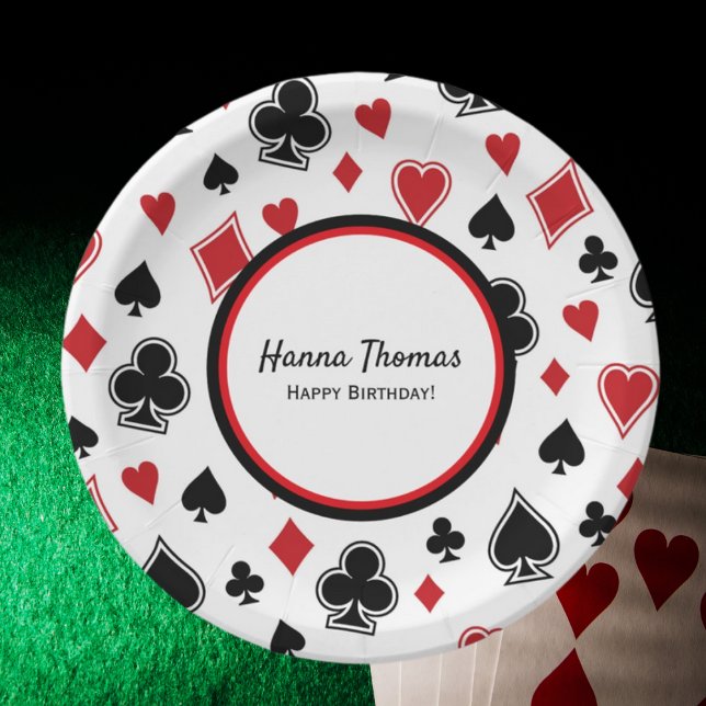 Casino Poker Theme Card Shark Birthday  Paper Plate (Creator Uploaded)
