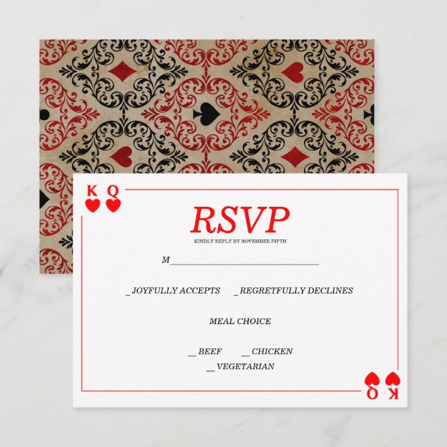 Casino Poker | Vegas Playing Cards Response Card (Front/Back)