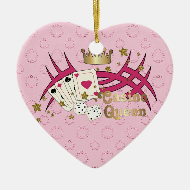 Casino Queen Ceramic Tree Decoration (Front)