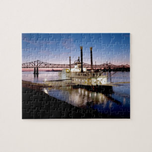 Casino Riverboat at Dusk Jigsaw Puzzle