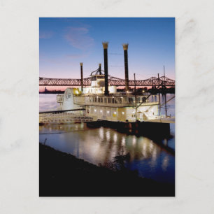 Casino Riverboat at Dusk Postcard
