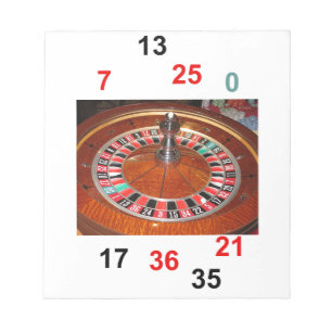 Casino Roulette wheel and lucky numbers Notepad