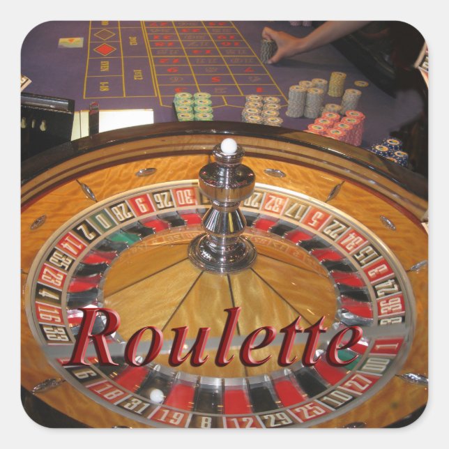 Casino Roulette wheel montage Square Sticker (Front)