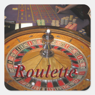 Casino Roulette wheel montage Square Sticker