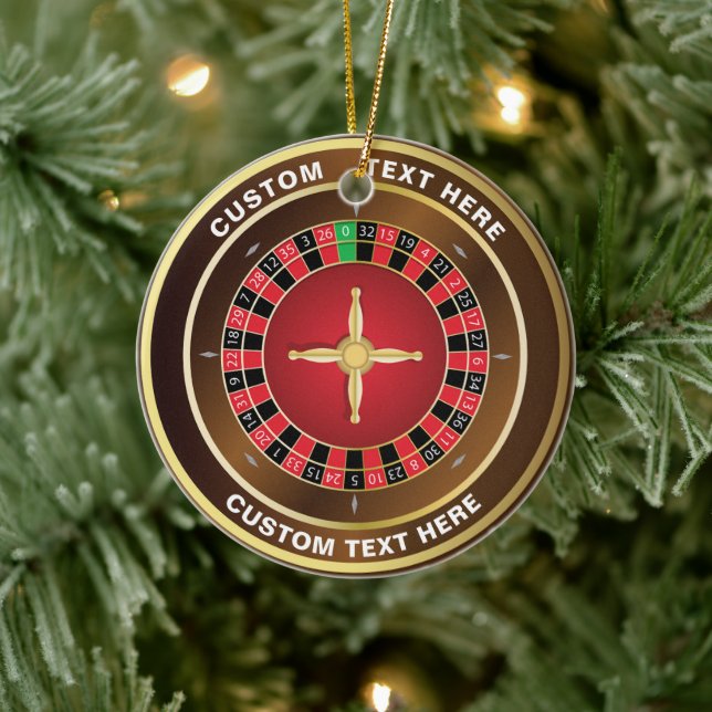Casino Roulette Wheel Personalised Christmas Ceramic Tree Decoration (Tree)