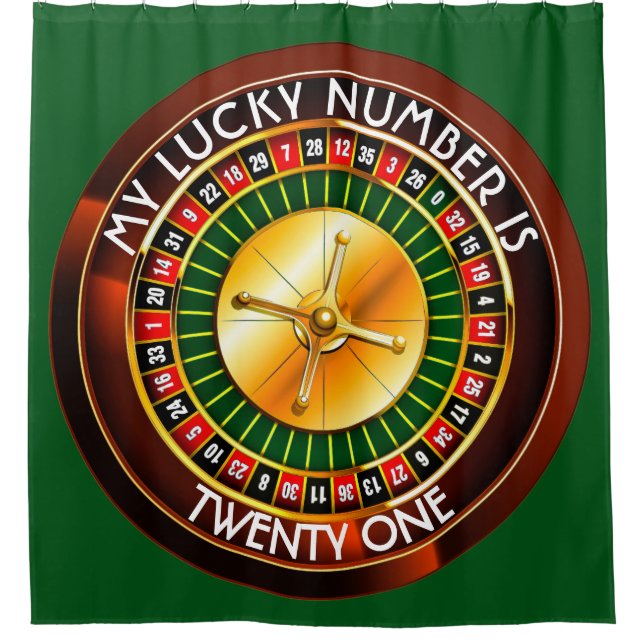 Casino Roulette Wheel With Your Lucky Number Shower Curtain (Front)