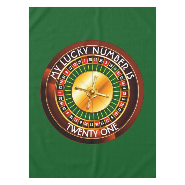 Casino Roulette Wheel With Your Lucky Number Tablecloth (Front)