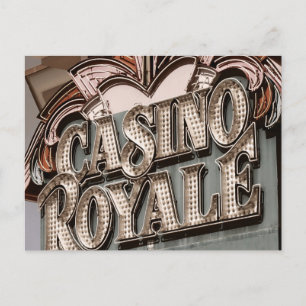 Casino Royal Retro Neon Sign Postcard