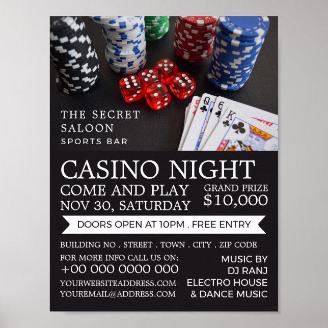 Casino Scene, Casino Night, Gaming Industry Poster (Front)