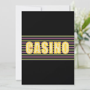 Casino Sign with Neon Polka Dot Letters Invitation