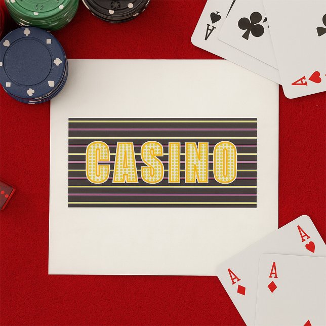 Casino Sign with Neon Polka Dot Letters Napkin (Creator Uploaded)