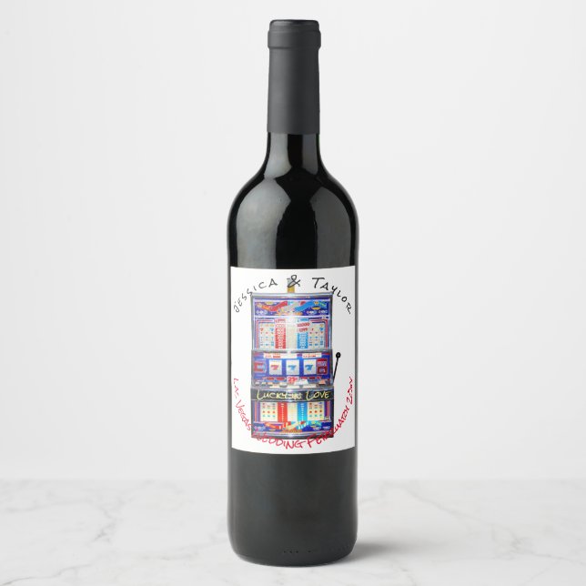 Casino Slot Machine custom wine label (Front)
