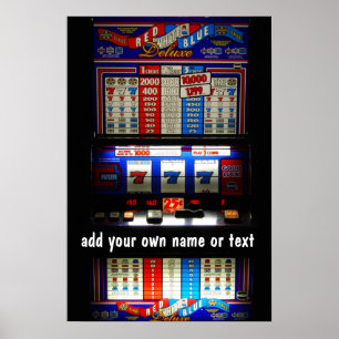 Casino Slot Machine Lucky 7  Personalised Poster