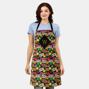 Casino Slot Machine Patterned Moonogram Apron