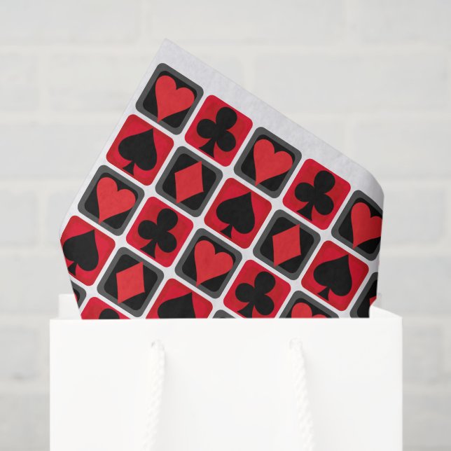 Casino Small Poker Suit Tissue Paper (Gift Bag)