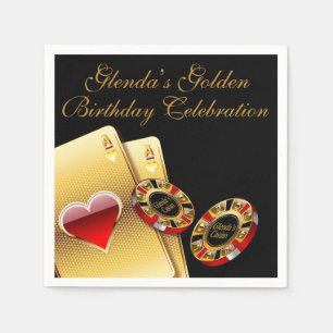 Casino Style Party ASK ME TO PUT NAMES IN CHIPS Napkin