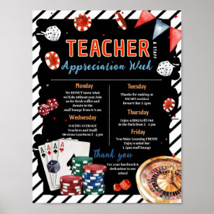 Casino Teacher Appreciation Week Itinerary Poster