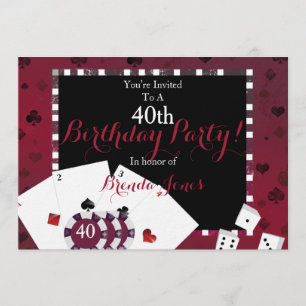 casino theme birthday party invitation
