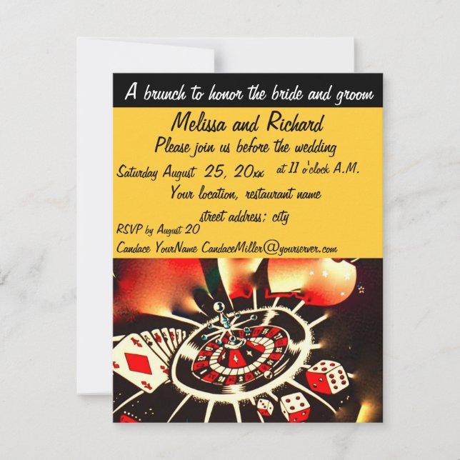 Casino Theme Brunch for Bride and Groom Invitation (Front)