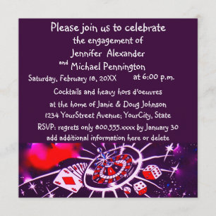 Casino Theme Engagement Party Invitation