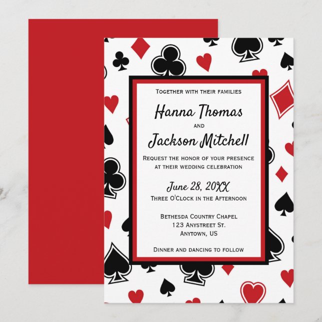 Casino Theme Las Vegas Wedding Invitation (Front/Back)