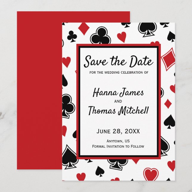 Casino Theme Las Vegas Wedding Save the Date (Front/Back)