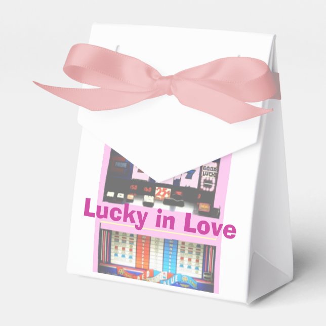 Casino Theme Lucky in Love Favour Box (Front Side)