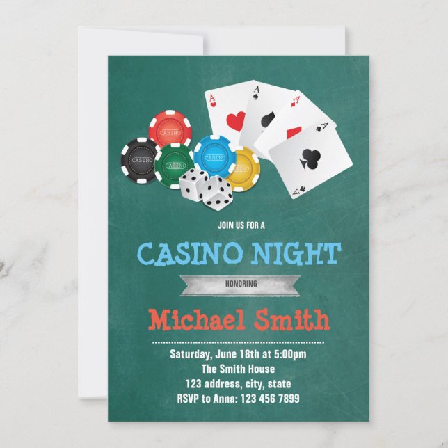 Casino theme party invitation (Front)