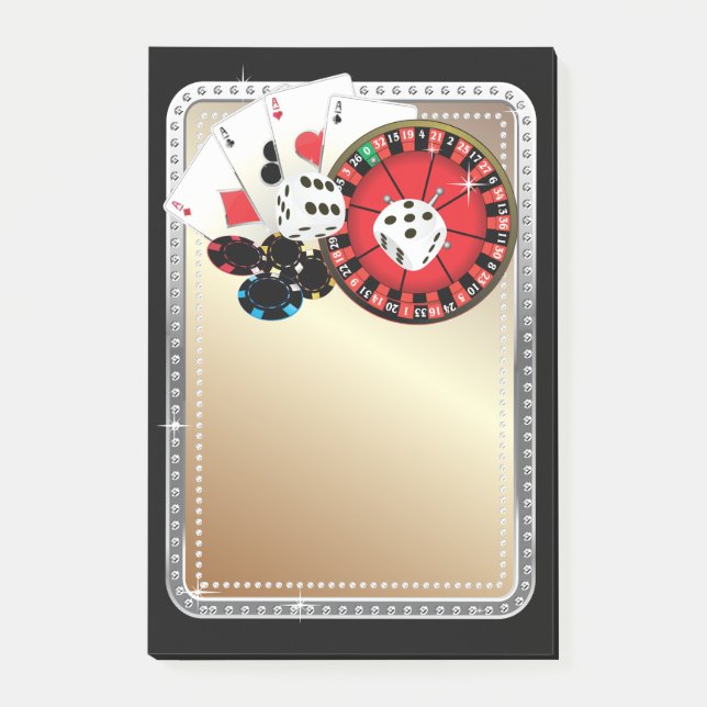 casino theme, poker, vegas casino post-it notes (Front)