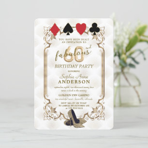 Casino Vegas Art Deco 60 and Fabulous Birthday  Invitation