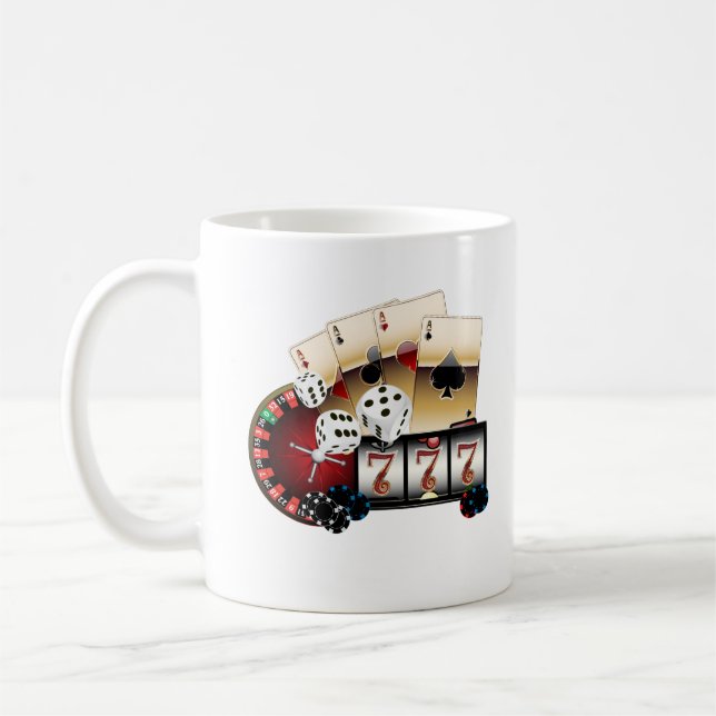 casino, vegas, poker, gambling, adult coffee mug (Left)
