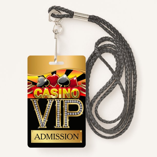 CASINO VIP Lanyard BADGE ID Badge (Front with Lanyard)