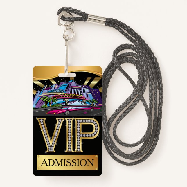 CASINO VIP Lanyard BADGE ID Badge (Front with Lanyard)