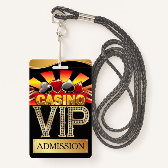 CASINO VIP Lanyard BADGE See Back ID Badge (Front with Lanyard)