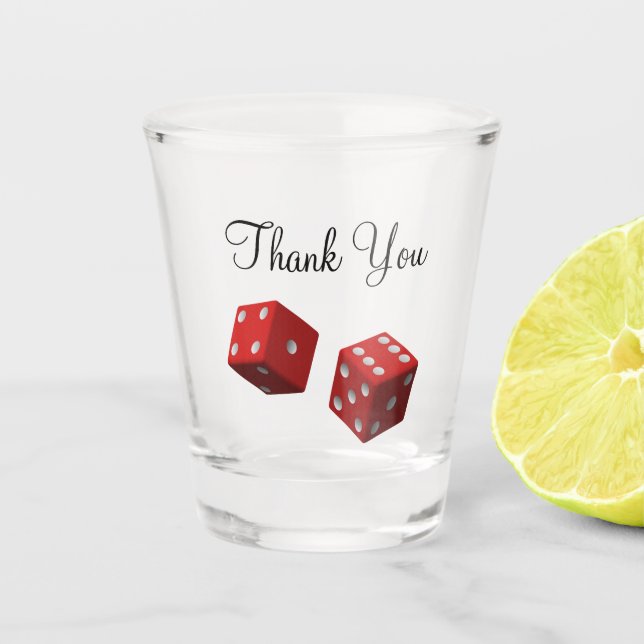 Casino Wedding Favour Shot Glass (Front)