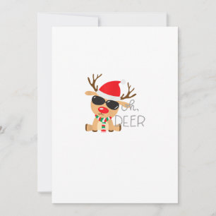 Casj Boys Unisex Adults Reindeer Small Short Sleev Holiday Card