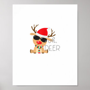 Casj Boys Unisex Adults Reindeer Small Short Sleev Poster