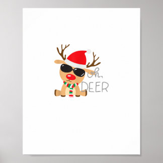 Casj Boys Unisex Adults Reindeer Small Short Sleev Poster