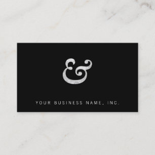 Caslon Bold Italic Ampersand White Business Card