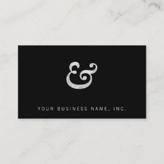 Caslon Bold Italic Ampersand White Business Card