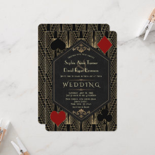 Casono Roaring 20s Great Gatsby Art Deco Wedding Invitation