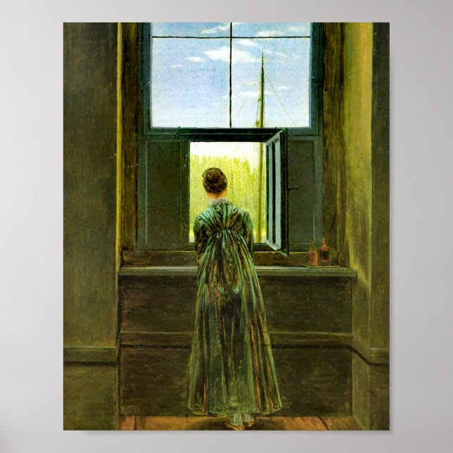 Caspar David Friedrich Woman at a Window Poster (Front)