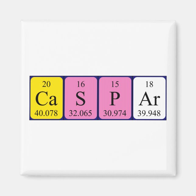 Caspar periodic table name magnet (Front)